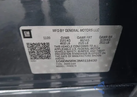 2021 Cadillac Ct5 Premium Luxury from USA, damaged, VIN 1G6DN5RK3M0118430